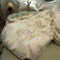 森林乐园 ) 100支ins欧美式全棉床上四件套纯棉1 5m1 8米被套床单