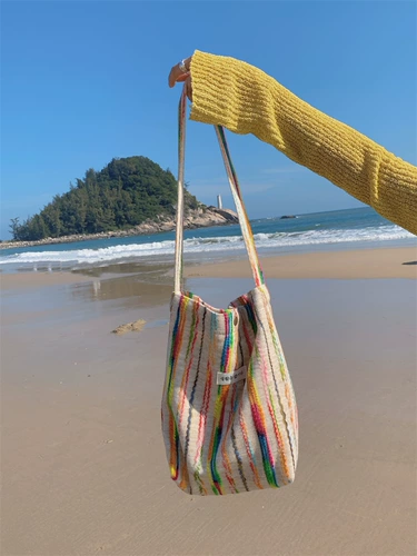 Вместительный и большой шоппер для отдыха, с вышивкой, в корейском стиле