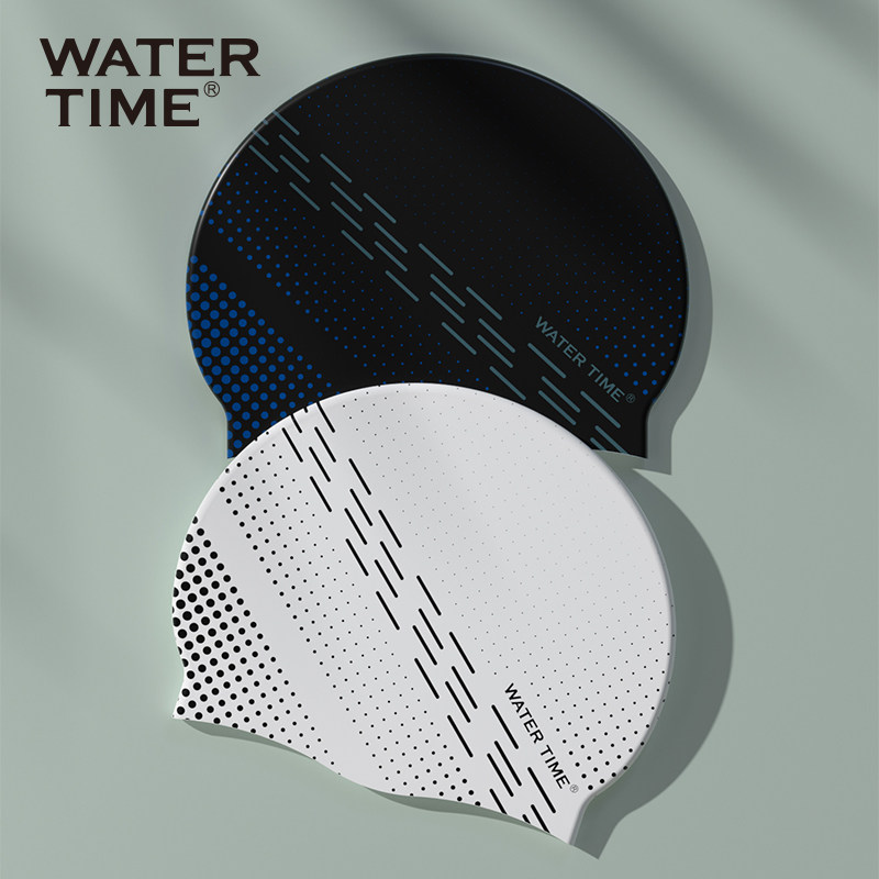 WaterTime男士成人防水大号不勒头专业硅胶游女泳帽护耳游泳帽子