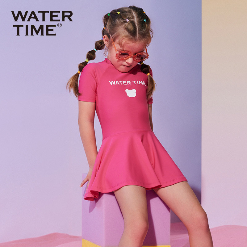 WaterTime 儿童泳衣女孩公主女童小孩连体裙2025新款中大童游泳衣