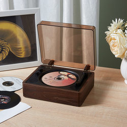 Portable Tray-Type Cd Player, Wooden Retro Cd Disc Album Player