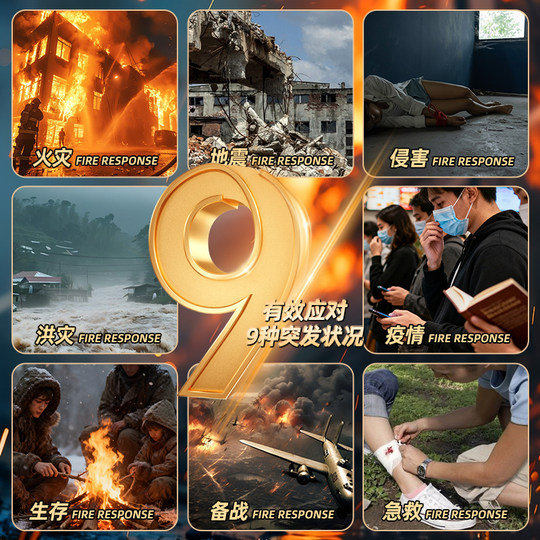 Household Earthquake Emergency Rescue Kit, Civil Defense and War Preparedness Supplies, Family Emergency Escape and Disaster Prevention Survival Kit, Complete Set