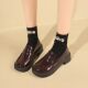 Thick-Soled Loafers for Women 2025 New Style Genuine Leather Height-Increasing Women's Shoes for Commuting with Chunky Heels Retro British-Style Leather Shoes