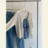 Весенний кардиган для отдыха, джинсы, комплект, изысканный стиль, большой размер, цветочный принт, в цветочек, 3 предмета