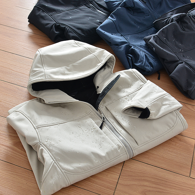 Outdoor Bird-Proof Three-Dimensional Cut Workwear Functional Windproof Warm Water-Repellent Softshell Jacket Men's Jacket Coat