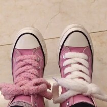 plush laces cute suede minimalist with laces trend personality adaptation 1970s sails cloth shoes men and women high help low help flat