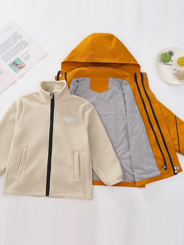 Демисезонная куртка для мальчиков, детский флисовый дорожный пуховик, «три в одном»