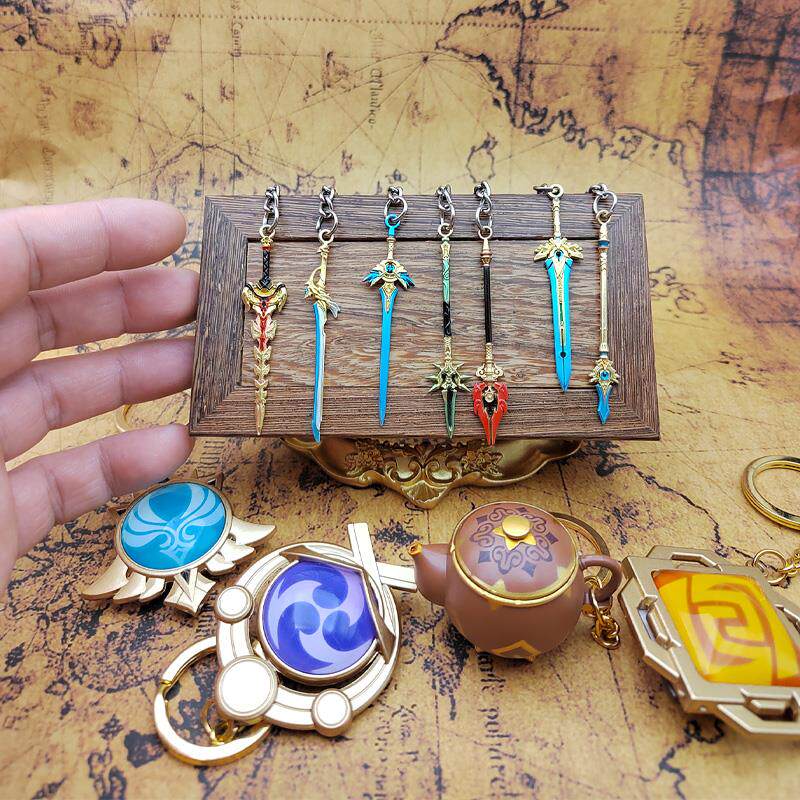 Kirihara God Mini Metal Weapon Lei Wuxiang One-knife God of Mist Back to Glossy Mandrill and Pu kite pendant Tivat