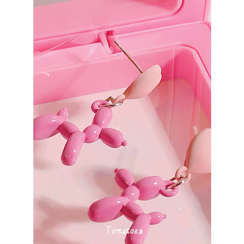 Fuchsia cute earrings, ear clips, accessory, no pierced ears