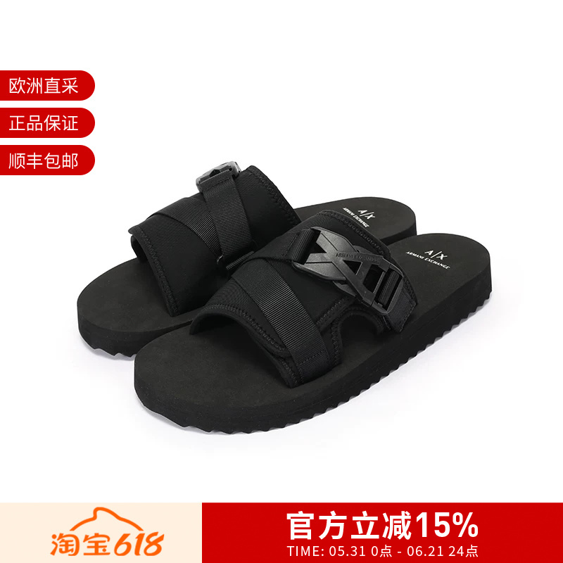 Ax Armani Men's Buckle-Decorated Sports Slippers and Beach Shoes Xup016 Xv961 Ax Armani Men's Buckle-Decorated Sports Slippers and Beach Shoes Xup016 Xv961