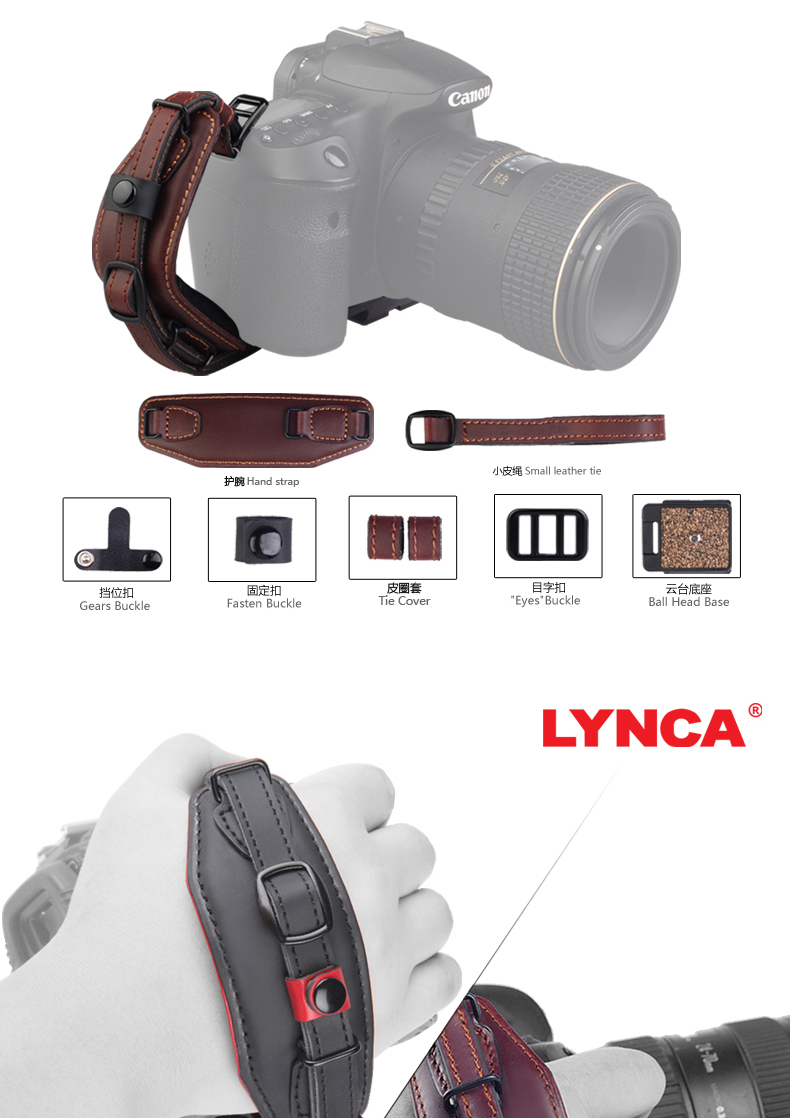 Li Yingjia E6 máy ảnh da DSLR dây đeo cổ tay cho Canon 5d4 Máy ảnh Sony micro micro a7m3 với phụ kiện dây đeo tay bằng da treo dây đeo cổ tay dây đeo máy ảnh da - Phụ kiện máy ảnh DSLR / đơn kẹp điện thoại tripod