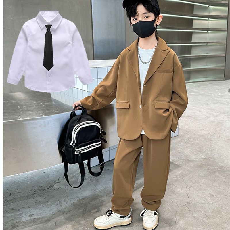 Children's tuxedo boy suits flower children suit small host piano to perform boy's great boy spring and autumn handsome qi-Taobao