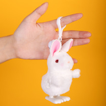 Leggill with key buckle bell Bell Jumping Little White Rabbit Clockwork Toy Emulation Plush Kangaroo Doll Doll Doll GIFT