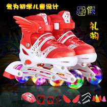 flaminice skate men and women children full suit dry ice skating shoes beginners straight rows of skating shoes 8 wheels full