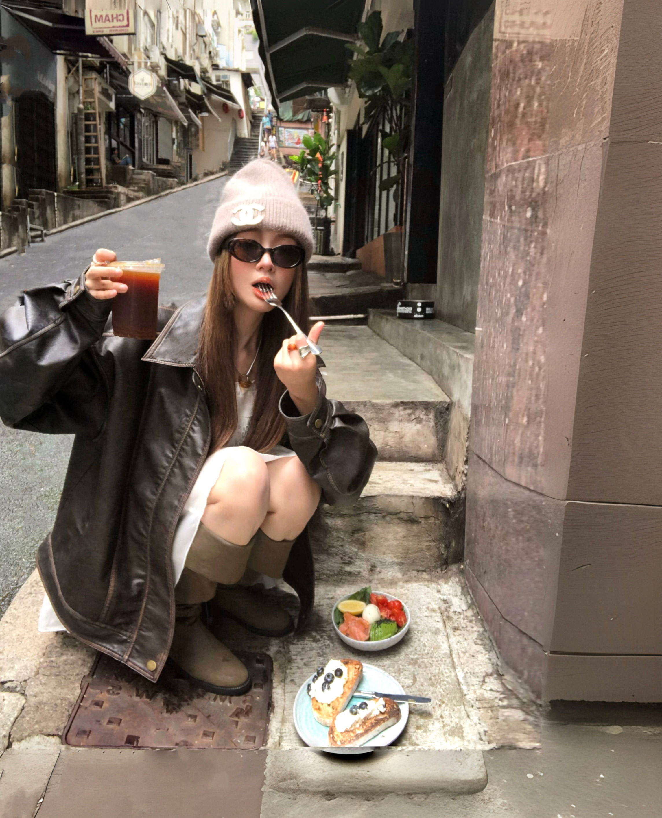 soolrok pine unrhyming with an American retro fur coat short coat female two-color rugged and embossed ruby-colored leather blouses-Taobao