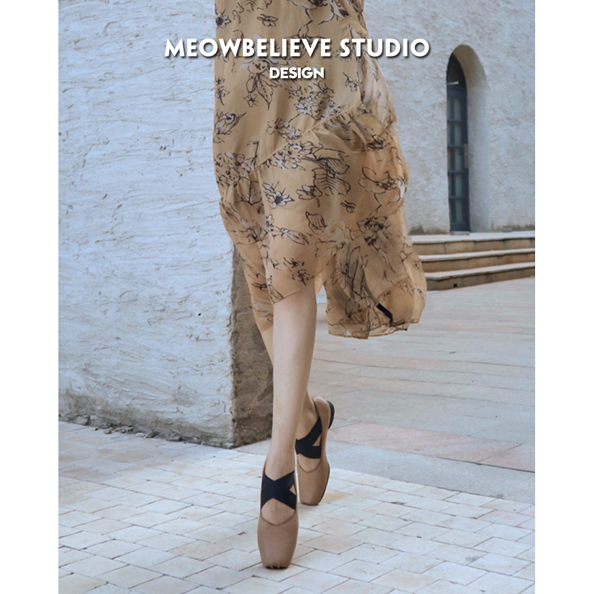 マオブリ MEOWBELIEVE バレエシューズ アウトドア スクエアヘッド レトロ メリージェーンシューズ UMA 豚鼻 シングルシューズ レディース