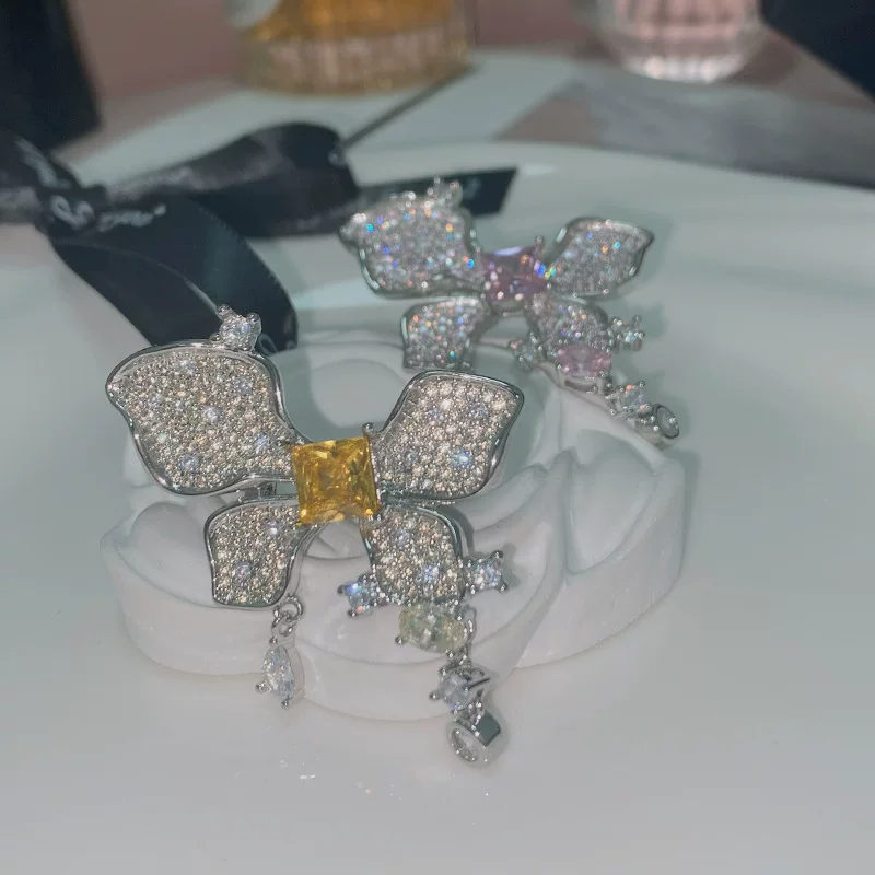 Сет серег с кисточками, обручение, стиль высокого качества, 18-каратное