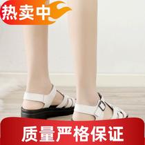 Camel Roman Mom Sandals Womens Summer 2024 New Middle-aged Wedge Genuine Leather Soft Non-Slip Thick Sole Middle-aged and Old