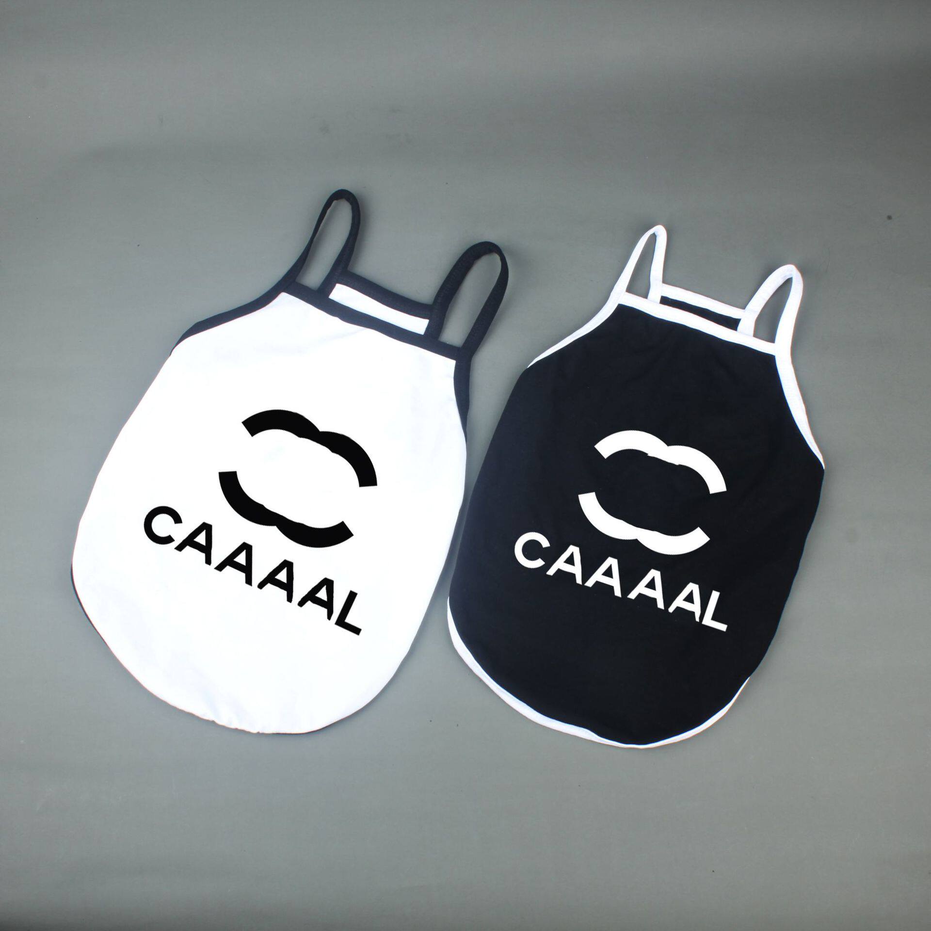 Tide Pet Clothes Xia Pure Cotton Hanging Vest Little Scarlet Two-color Black and White Fa Koki Chenary Teddy