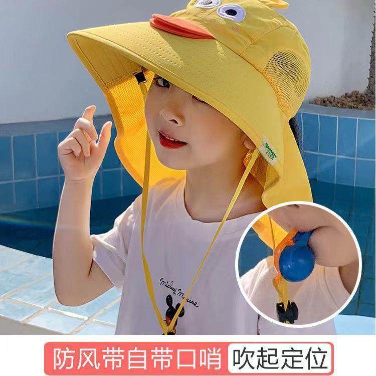 Children's Sun Protection Hat for Girls and Boys 2025 Uv Protection Baby Sun Hat Spring and Autumn Fisherman Hat Windproof Sunshade