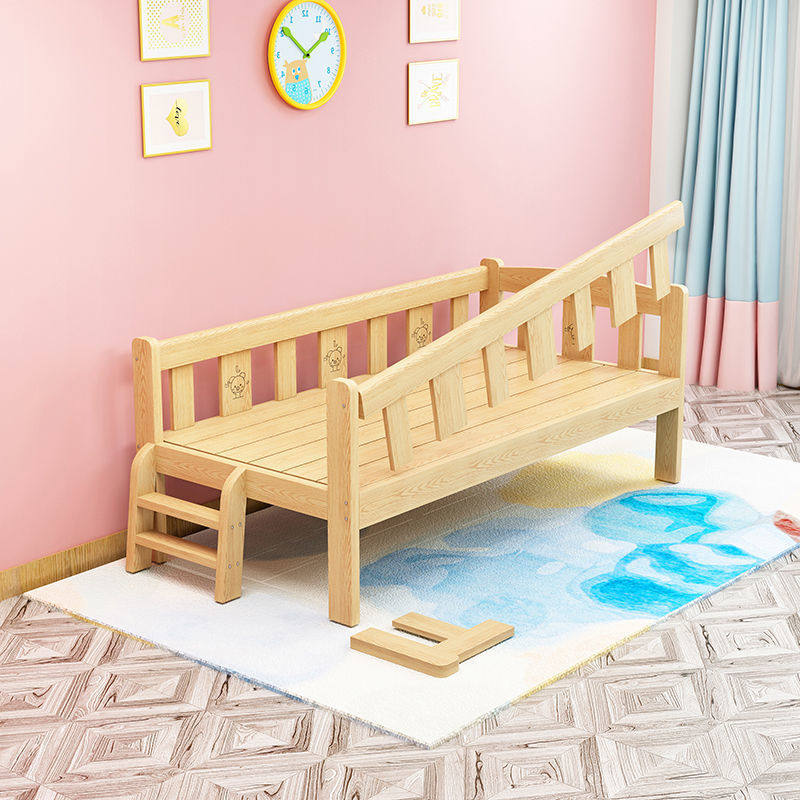 Crib Solid Wood Children's Bed Splicing Bed Widening Adult Large Bed Mid Bed Boy Single Small Bed Girl Princess Bed