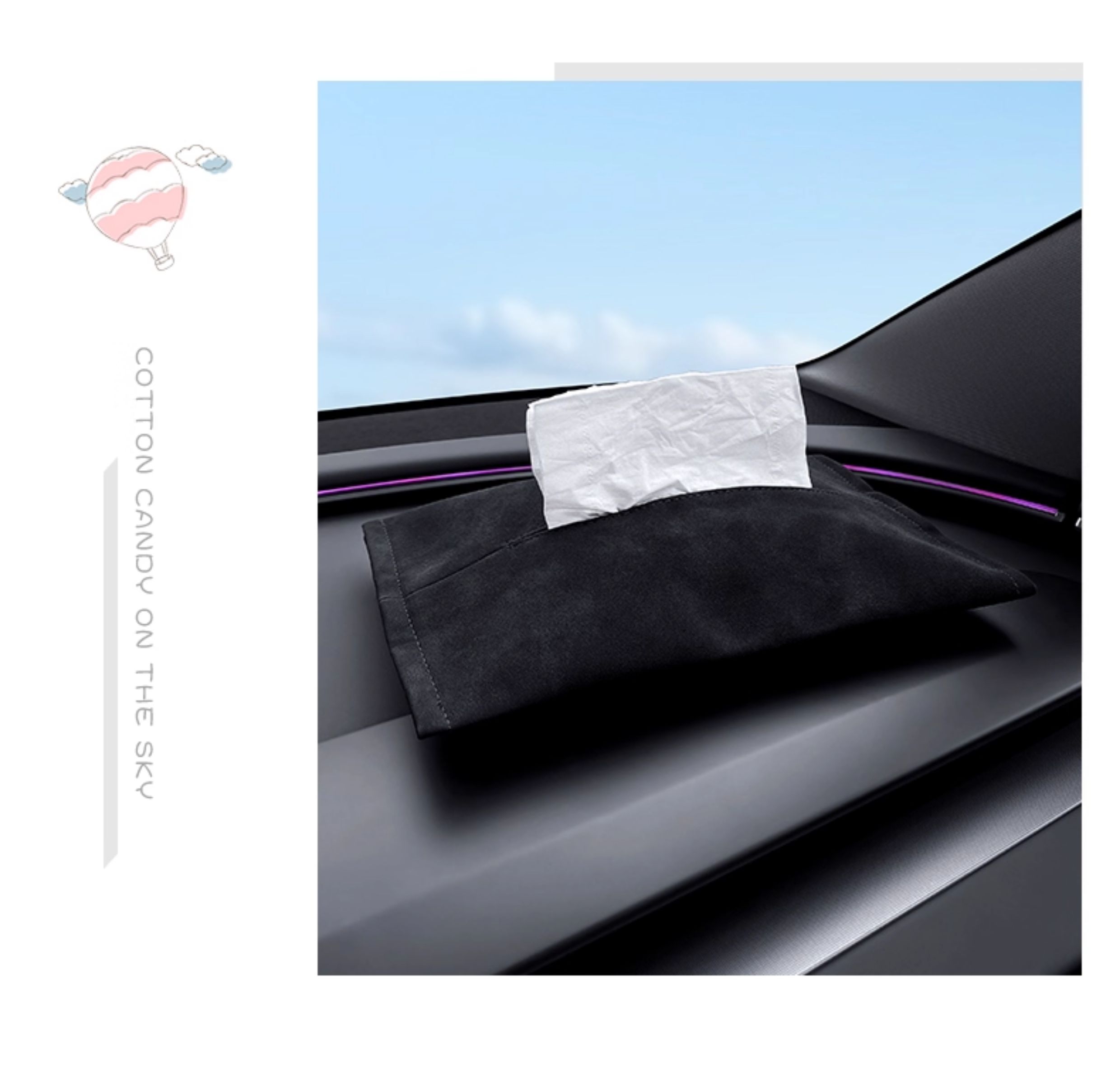 Suitable for Tesla tissue box model y/3/yl, updated hidden storage tissue box, car interior accessories