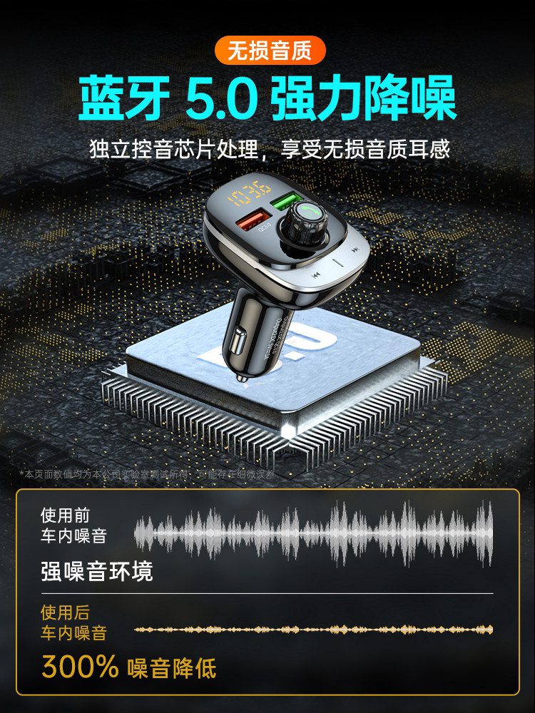 2025 Car Bluetooth Receiver Lossless Mp3 Player Multifunctional Music USB Drive Car Accessories Charger Fast Charging