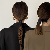 Niche ins temperament leather hair band hair twister Korean simple design back head hair accessories for women