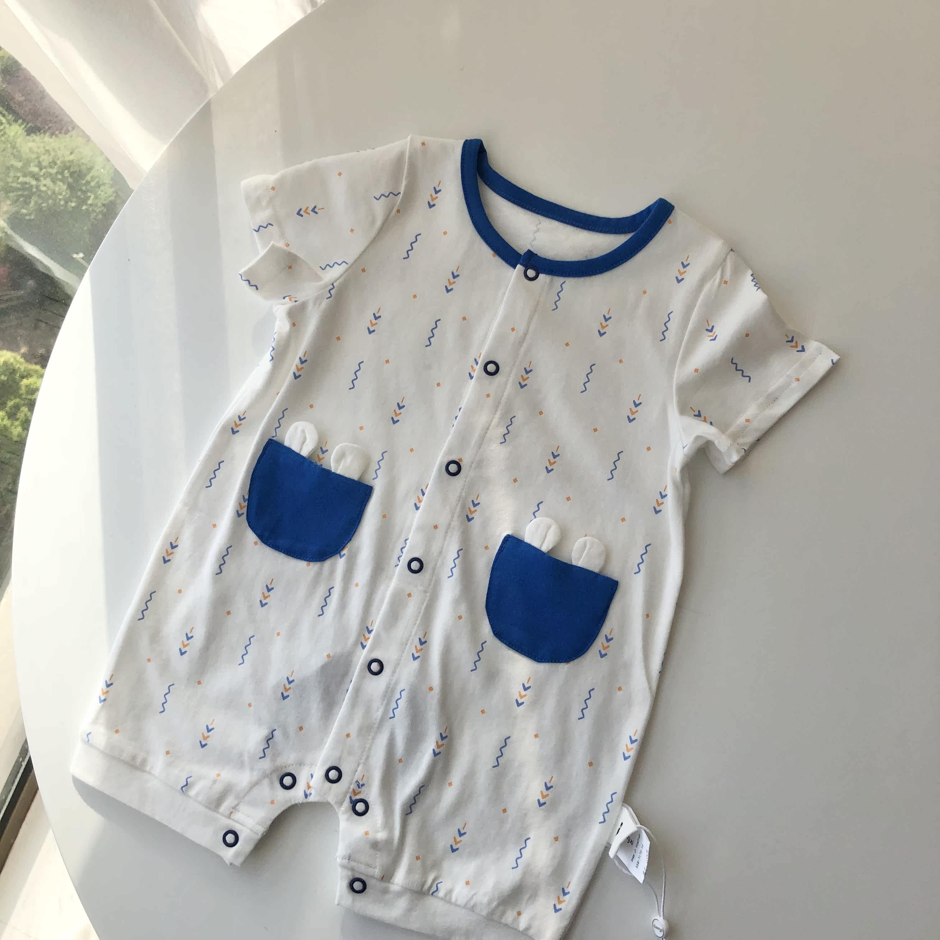 66-90 short-sleeved cotton baby one-piece home clothes 7173