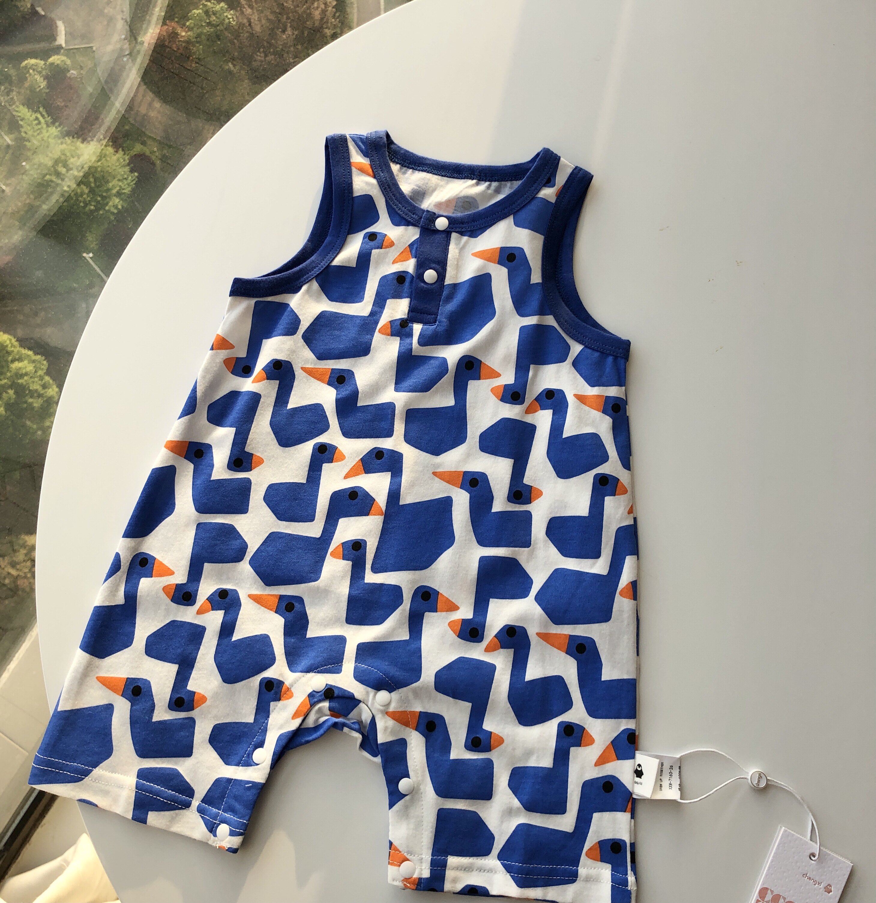 66-90 Goose Goose Goose Short Sleeve One-Piece Cartoon Vest
