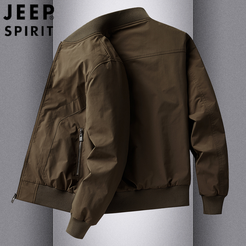 Jeep Spirit Men's Jacket American Casual Baseball Uniform Spring and Autum New Men's Flight Jacket