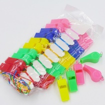 Manufacturer Colorful Plastic Whistle Childrens Toy Fan Game Referee Whistle Lanyard Whistle