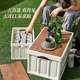 Outdoor Camping Storage Box Folding Box Camping Organizer Car Trunk Storage Box Wooden Cover Clothes Storage Box