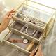 Vintage Glass Jewelry Storage Box Dustproof Style with Gold Edge for Organizing Earrings, Rings, and Jewelry Accessories