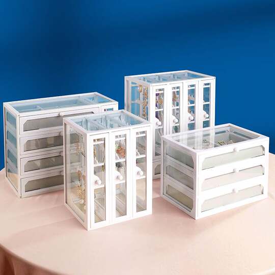 Ins Simple Jewelry Storage Box Earrings Necklace Ear Studs Ring Jewelry Hanger Dust-Proof Jewelry Box Multi-Layer High-End