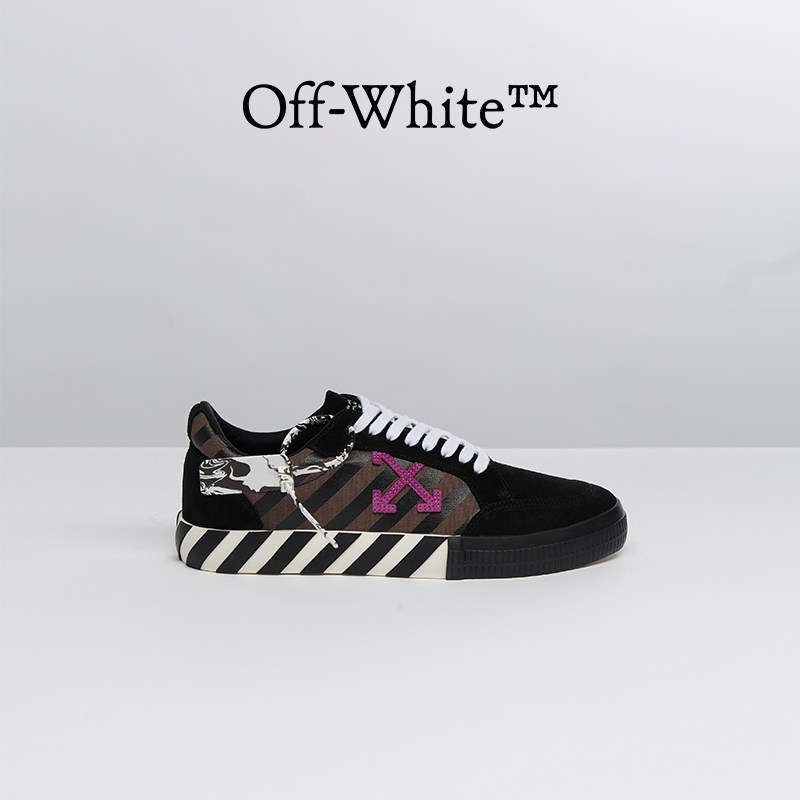 OFF - WHITE Men's black slope - striped arrow repair program low - gang sulfide sneakers shoes