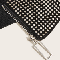 Japan FC retro girdle womens all-match coat decorative waist Liuding ultra-wide belt fashionable black elastic belt