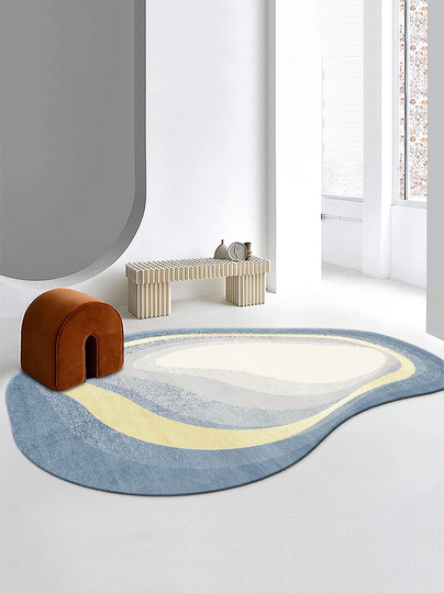 Special-shaped carpet, irregular living room coffee table blanket, ins style light luxury bedside blanket, simple high-end niche leisure floor mat