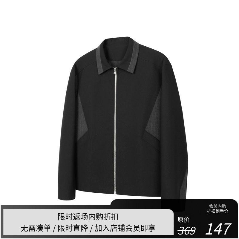 New Decay 25Fw Patchwork Color-Blocking Deconstructed Casual Zip-Up Lapel Jacket Coat for Men