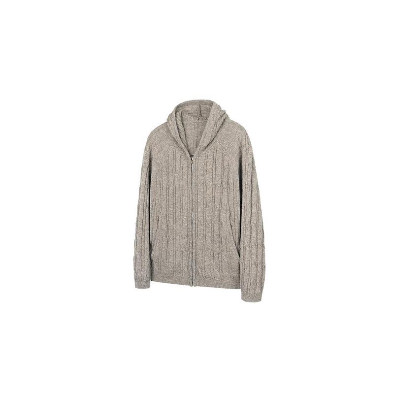 Newdecay 25Ss High-Quality Vintage Old Money Style Hooded Zipper Cardigan Sweater Jacket for Men and Women