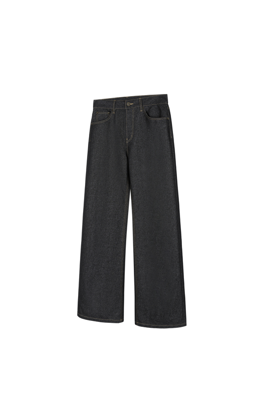 Newdecay Imitation Raw Denim Straight-Leg A-Line Dress Pants Jeans with Three-Needle Ykk Distressed Wheat Spike Hardware Casual Long Pants Newdecay Imitation Raw Denim Straight-Leg A-Line Dress Pants Jeans with Three-Needle Ykk Distressed Wheat Spike Hardware Casual Long Pants