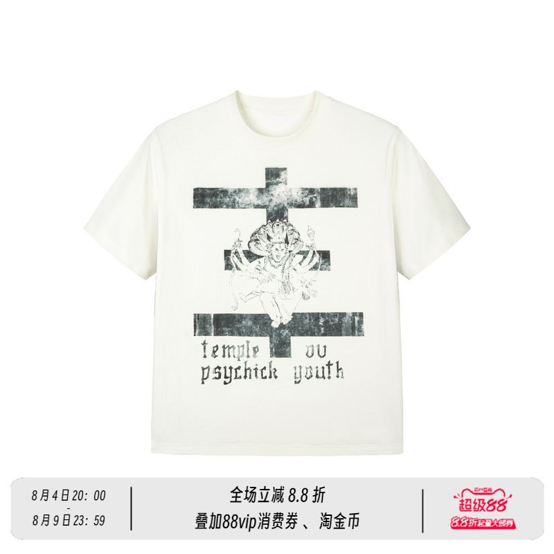 Newdecay Thai Deity Print Tee Sorona Cool Fit Regular Shoulder Casual Short-Sleeve T-Shirt for Men and Women