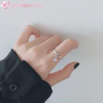 Japan-ROK boomers retro ancient ring female small crowdsetting BNM sense index finger-gauge opening can be adjusted to refer to small ring ring