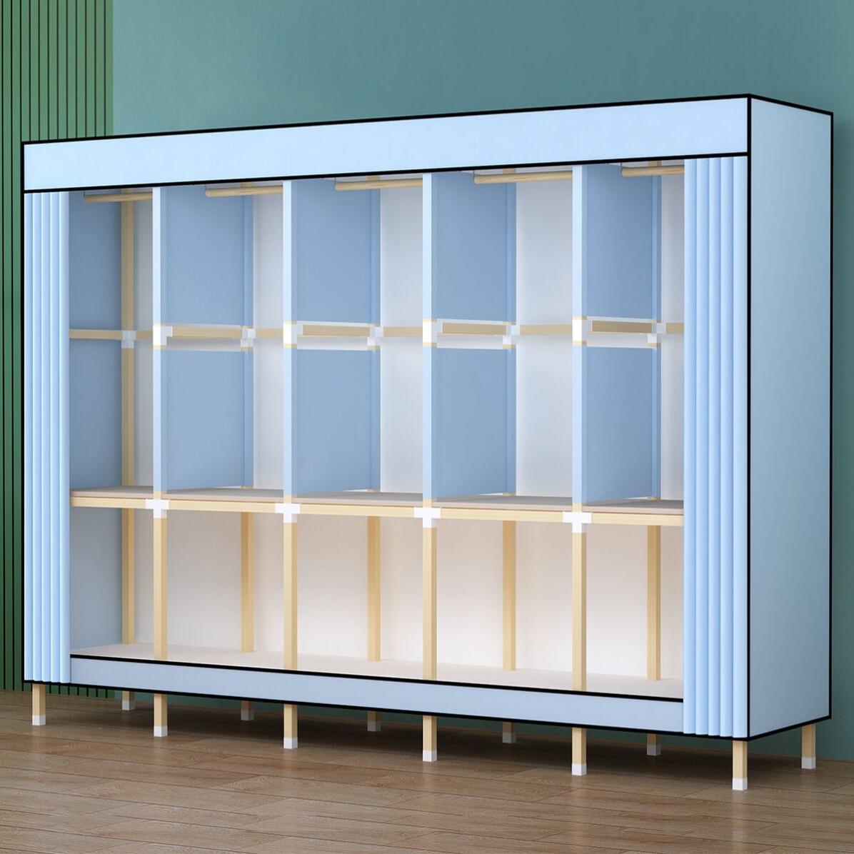 Wardrobe Easy assembled wood Wooden Assembled Wooden Wooden Frame Wood Frame Detachable Simple Closet Single Dormitory Hung