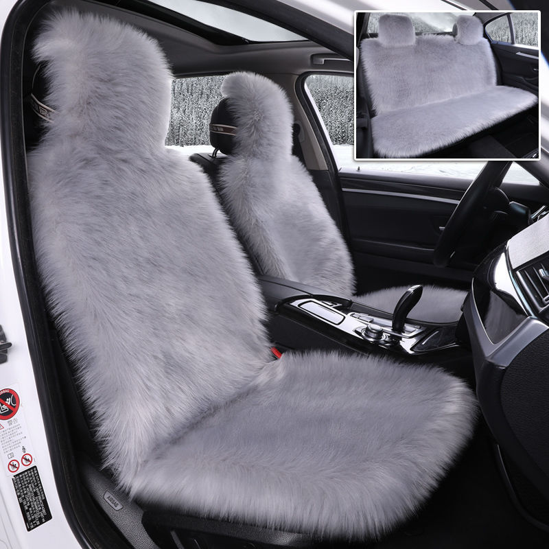 New winter car cushion long plush warm thickening car cushion winter wool full surround thickened anti-slip seat cushion-Taobao