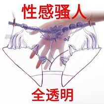 Large-yard panties female full transparent lace mesh sexy hot embroidery low waist breathable perspective Han edition Japanese girl