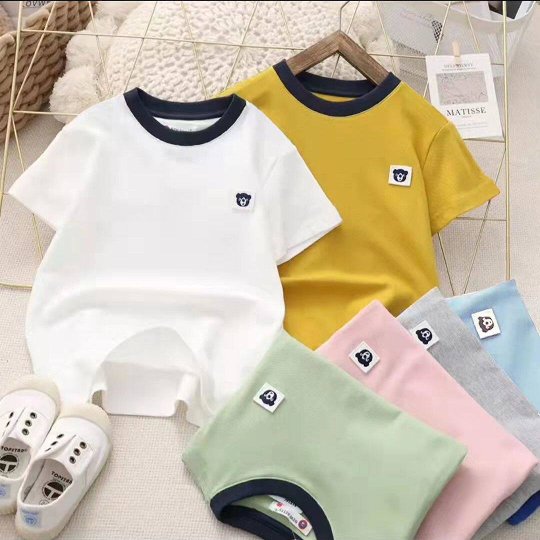 Banbena boutique fairchild clothes boy short sleeve round collar 2022 Summer new 100 hitch CUHK Tong blouses XZ