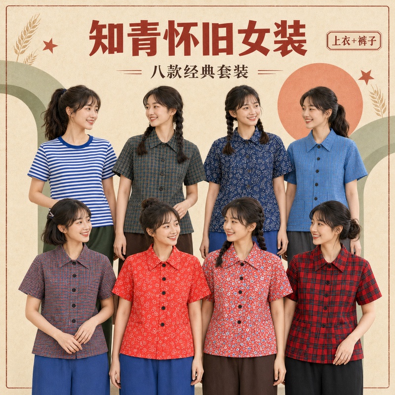 1970S Clothing, 1980S Nostalgic Clothing, Retro Performance Clothing, Short-Sleeved Plaid Old-Fashioned Shirts, Country Women's Clothing 1970S Clothing, 1980S Nostalgic Clothing, Retro Performance Clothing, Short-Sleeved Plaid Old-Fashioned Shirts, Country Women's Clothing