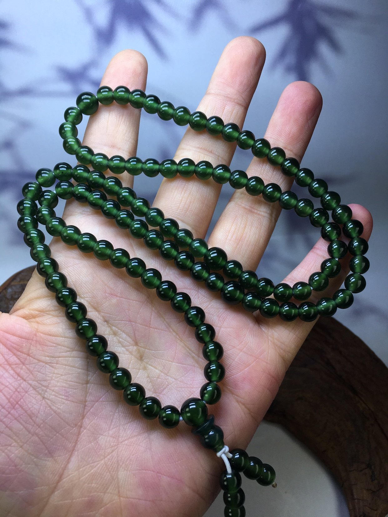 Xiaochen Jade Shocked Xiuyu Xiuyan Jade Buddha Beads 501 Material Hand Necklace Color Pure 6mm Safety Buckle