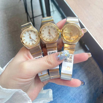 Swiss Original Constellation Women's Watch with Mother-Of-Pearl and Diamond Inlay, New Fashion Trend, Waterproof Steel Band, Quartz Brand-Name Women's Watch